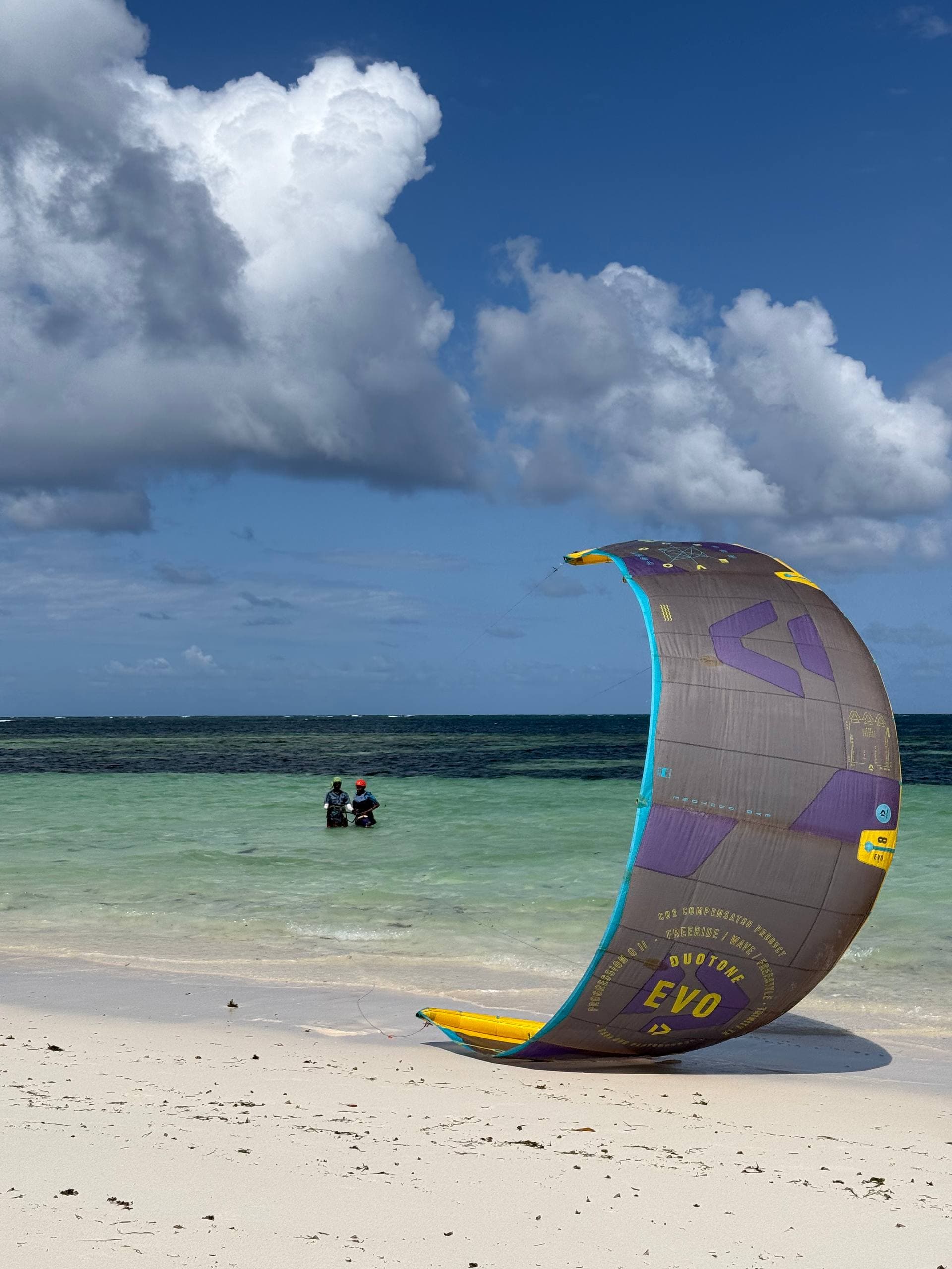 A past scholarship student back on the water at Watamu for a refresher session